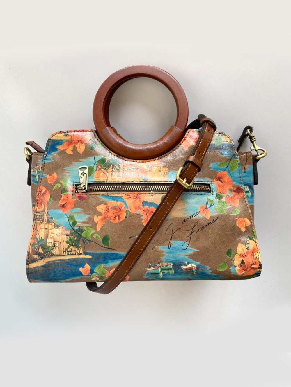 Patricia Nash Leather French Riviera Collection Lyon Satchel Crossbody Bag - Picture 14 of 14